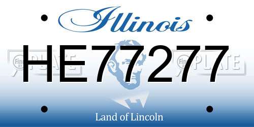 HE77277 Illinois License Plate