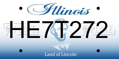 HE7T272 Illinois License Plate
