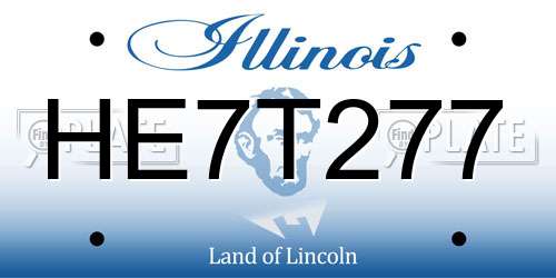 HE7T277 Illinois License Plate