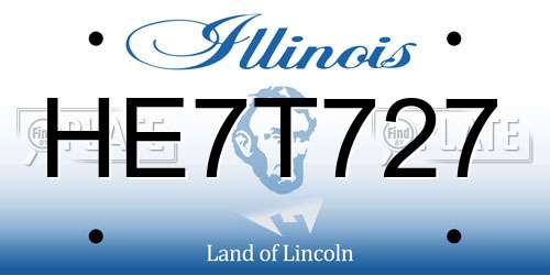 HE7T727 Illinois License Plate
