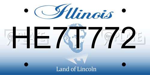 HE7T772 Illinois License Plate