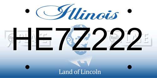 HE7Z222 Illinois License Plate