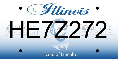 HE7Z272 Illinois License Plate