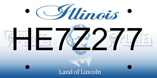 HE7Z277 Illinois License Plate