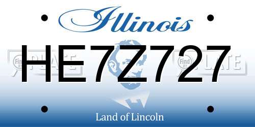 HE7Z727 Illinois License Plate
