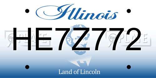 HE7Z772 Illinois License Plate