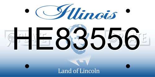 HE83556 Illinois License Plate