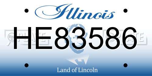 HE83586 Illinois License Plate