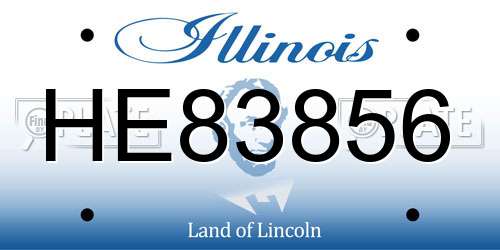 HE83856 Illinois License Plate