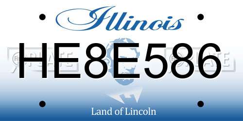 HE8E586 Illinois License Plate
