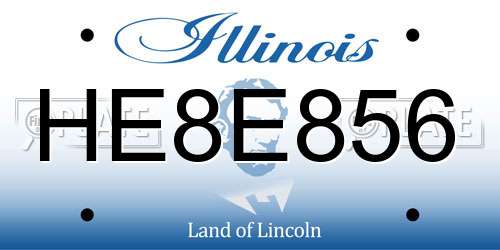 HE8E856 Illinois License Plate