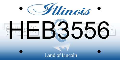 HEB3556 Illinois License Plate