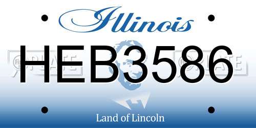 HEB3586 Illinois License Plate