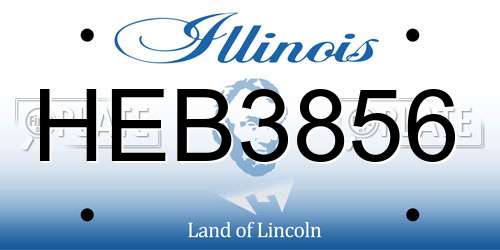HEB3856 Illinois License Plate
