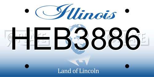 HEB3886 Illinois License Plate