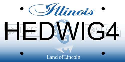 HEDWIG4 Illinois License Plate