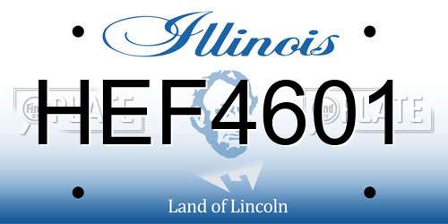 HEF4601 Illinois License Plate