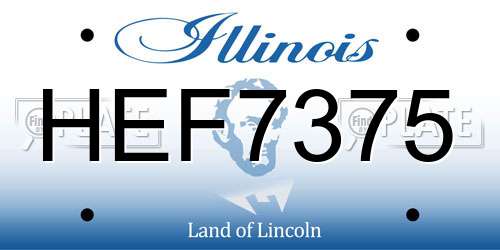 HEF7375 Illinois License Plate