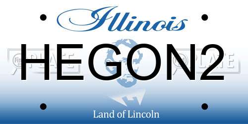 HEGON2 Illinois License Plate