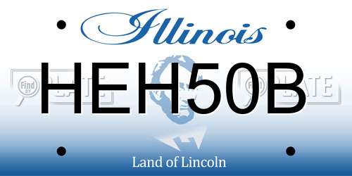 HEH50B Illinois License Plate