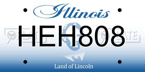 HEH808 Illinois License Plate