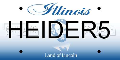 HEIDER5 Illinois License Plate