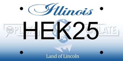 HEK25 Illinois License Plate