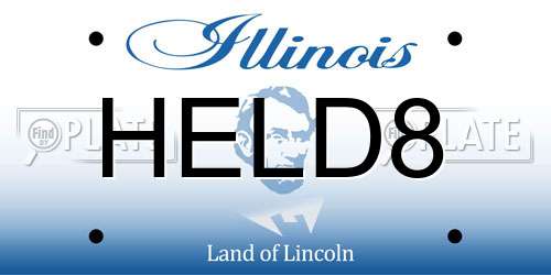 HELD8 Illinois License Plate