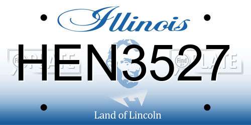 HEN3527 Illinois License Plate