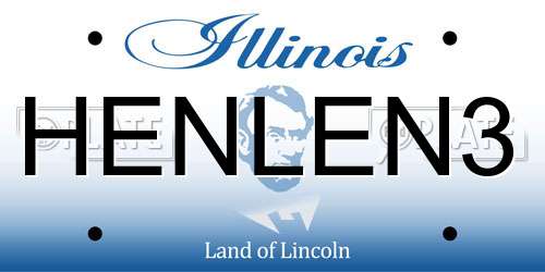 HENLEN3 Illinois License Plate