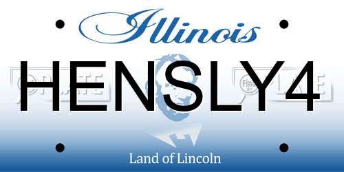 HENSLY4 Illinois License Plate