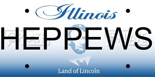 HEPPEWS Illinois License Plate