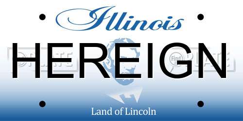 HEREIGN Illinois License Plate