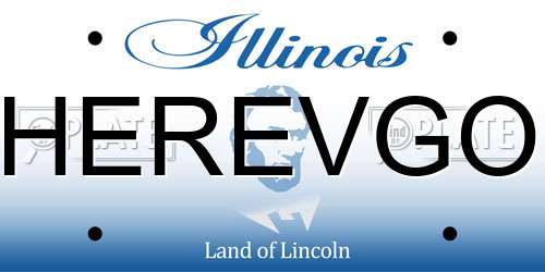 HEREVGO Illinois License Plate