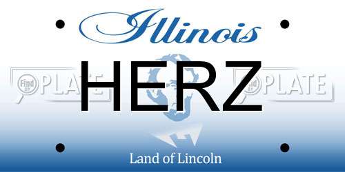 HERZ Illinois License Plate