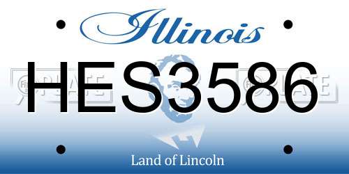 HES3586 Illinois License Plate