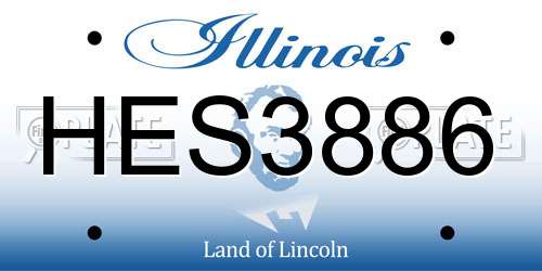 HES3886 Illinois License Plate