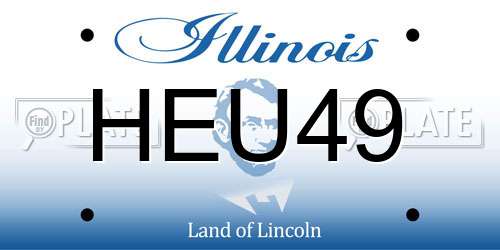 HEU49 Illinois License Plate