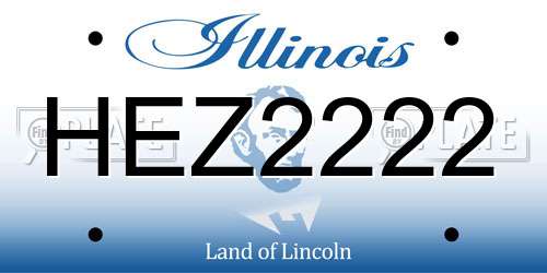 HEZ2222 Illinois License Plate