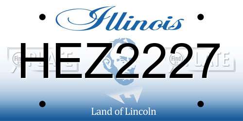 HEZ2227 Illinois License Plate
