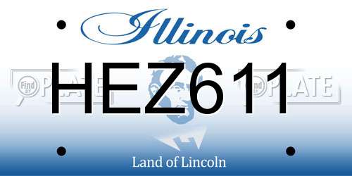 HEZ611 Illinois License Plate