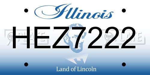 HEZ7222 Illinois License Plate