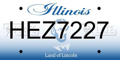 HEZ7227 Illinois License Plate