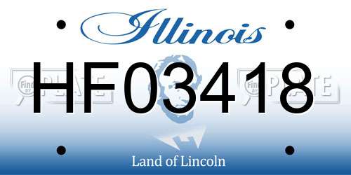 HF03418 Illinois License Plate