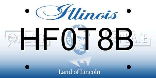 HF0T8B Illinois License Plate