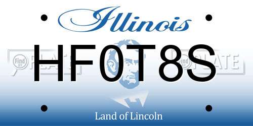 HF0T8S Illinois License Plate