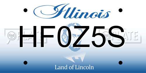 HF0Z5S Illinois License Plate