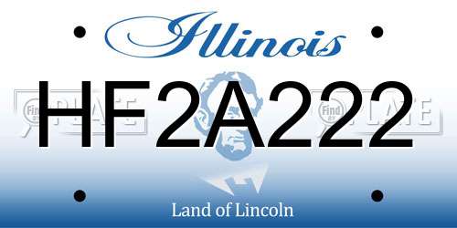 HF2A222 Illinois License Plate