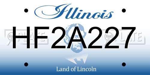 HF2A227 Illinois License Plate
