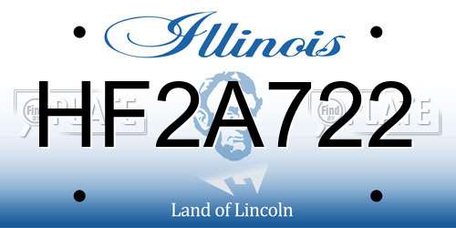 HF2A722 Illinois License Plate